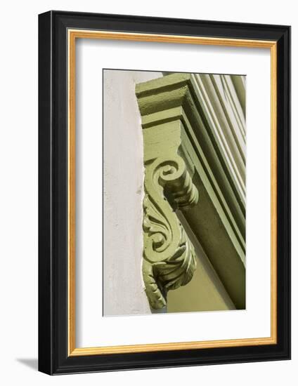 Architectural detail on the Clarendon building, Old Sacramento Historic Center, Sacramento, CA-Michael DeFreitas-Framed Photographic Print