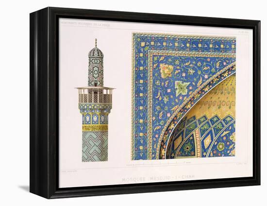 Architectural Details from the Mesdjid-I-Shah, Isfahan, Plate 12-13 from Modern Monuments of Persia-Pascal Xavier Coste-Framed Premier Image Canvas