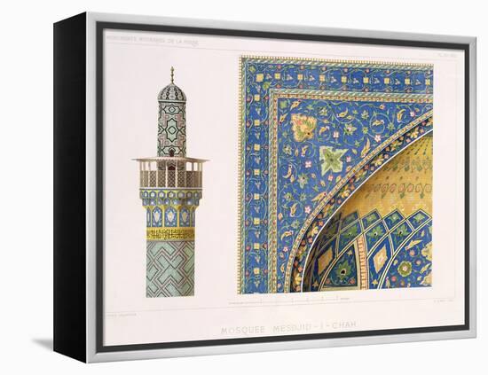 Architectural Details from the Mesdjid-I-Shah, Isfahan, Plate 12-13 from Modern Monuments of Persia-Pascal Xavier Coste-Framed Premier Image Canvas