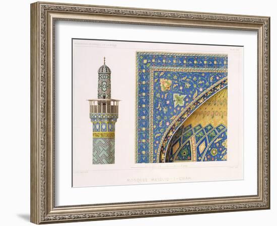 Architectural Details from the Mesdjid-I-Shah, Isfahan, Plate 12-13 from Modern Monuments of Persia-Pascal Xavier Coste-Framed Giclee Print