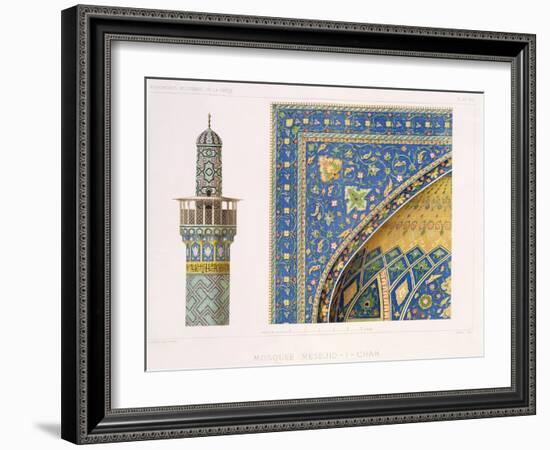 Architectural Details from the Mesdjid-I-Shah, Isfahan, Plate 12-13 from Modern Monuments of Persia-Pascal Xavier Coste-Framed Giclee Print