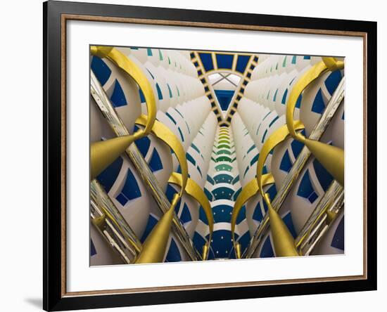 Architectural Details Inside Burj Al Arab Hotel, Dubai, United Arab Emirates-Keren Su-Framed Photographic Print