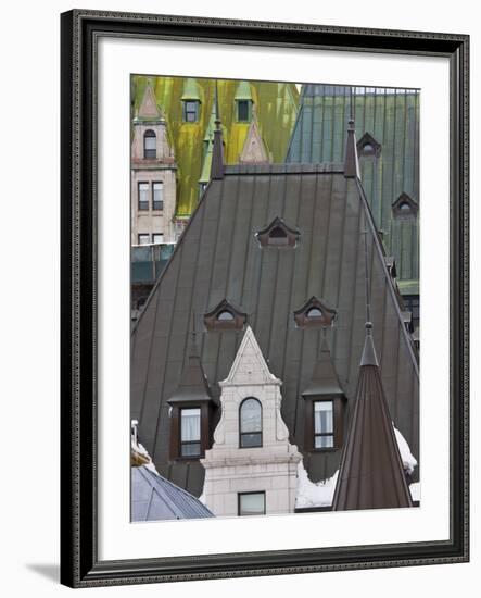 Architectural Details of Chateau Frontenac Hotel, Quebec City, Canada-Keren Su-Framed Photographic Print