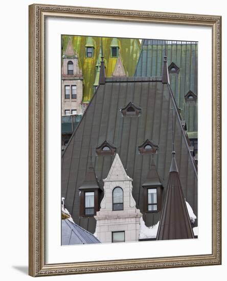 Architectural Details of Chateau Frontenac Hotel, Quebec City, Canada-Keren Su-Framed Photographic Print