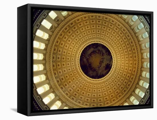 Architectural Details of the Ceiling of Capitol Building Rotunda, Washington DC, USA-null-Framed Premier Image Canvas