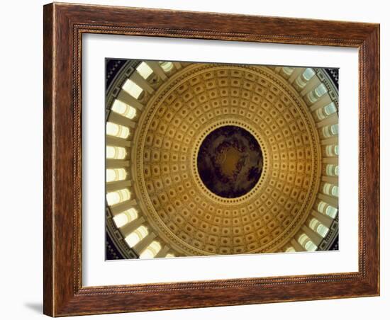 Architectural Details of the Ceiling of Capitol Building Rotunda, Washington DC, USA-null-Framed Photographic Print