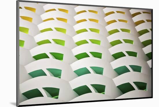 Architectural Details of the Colourful Balconies in the Atrium of the 7 Star Burj Al Arab Hotel-Cahir Davitt-Mounted Photographic Print