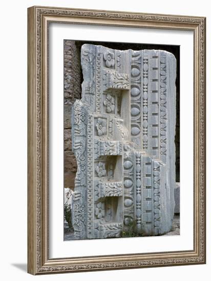 Architectural fragment from the baths of Antoninus Pius, 2nd century-Unknown-Framed Giclee Print