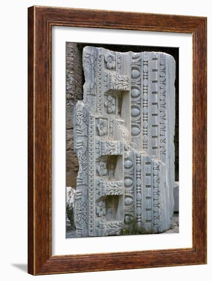 Architectural fragment from the baths of Antoninus Pius, 2nd century-Unknown-Framed Giclee Print