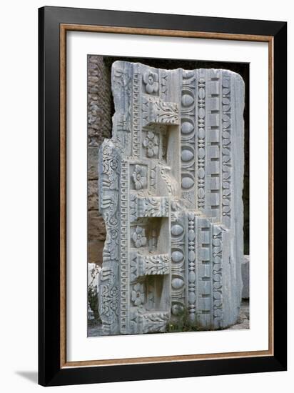 Architectural fragment from the baths of Antoninus Pius, 2nd century-Unknown-Framed Giclee Print