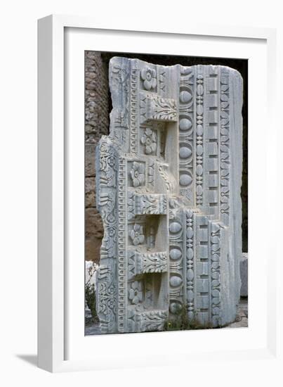 Architectural fragment from the baths of Antoninus Pius, 2nd century-Unknown-Framed Giclee Print