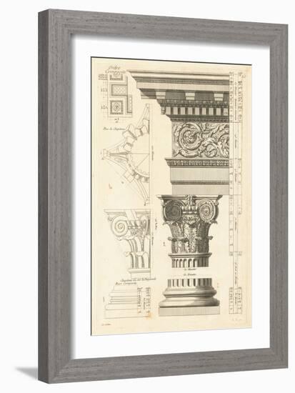 Architectural Rendering I Cream-Wild Apple Portfolio-Framed Art Print