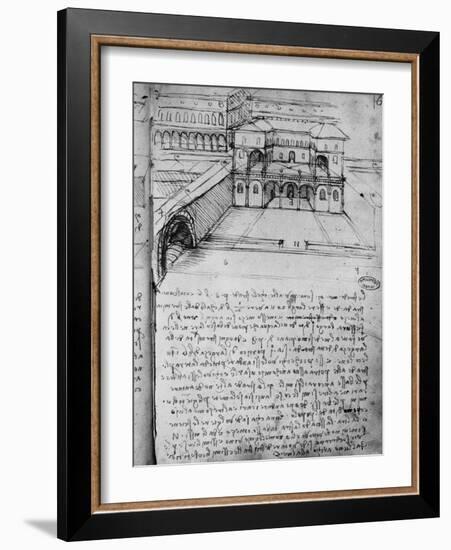 Architectural Sketch for an 'Ideal City', Fol. 16-Leonardo da Vinci-Framed Giclee Print