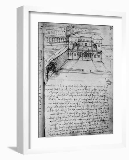 Architectural Sketch for an 'Ideal City', Fol. 16-Leonardo da Vinci-Framed Giclee Print