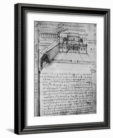 Architectural Sketch for an 'Ideal City', Fol. 16-Leonardo da Vinci-Framed Giclee Print