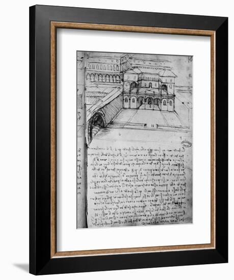 Architectural Sketch for an 'Ideal City', Fol. 16-Leonardo da Vinci-Framed Giclee Print