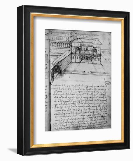 Architectural Sketch for an 'Ideal City', Fol. 16-Leonardo da Vinci-Framed Giclee Print