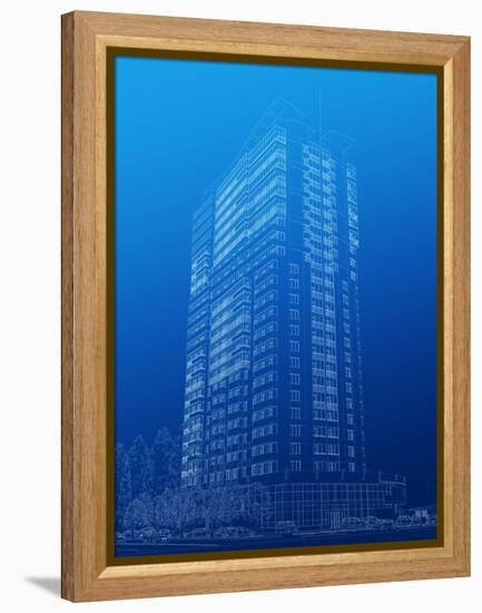 Architectural Sketch of High-Rise Building-katritch-Framed Stretched Canvas