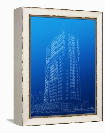 Architectural Sketch of High-Rise Building-katritch-Framed Stretched Canvas