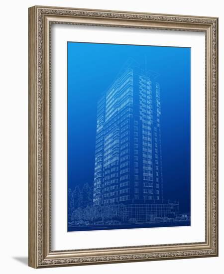 Architectural Sketch of High-Rise Building-katritch-Framed Art Print