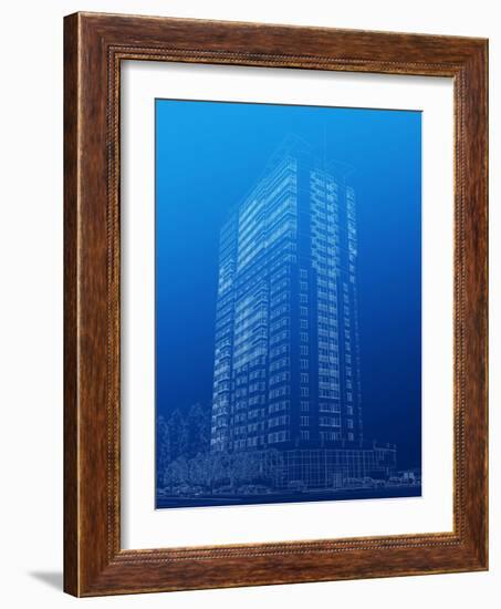 Architectural Sketch of High-Rise Building-katritch-Framed Art Print