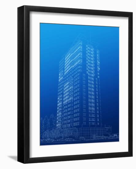 Architectural Sketch of High-Rise Building-katritch-Framed Art Print