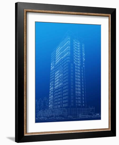 Architectural Sketch of High-Rise Building-katritch-Framed Art Print