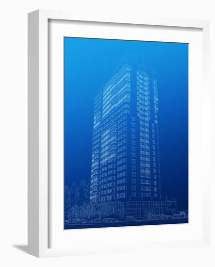 Architectural Sketch of High-Rise Building-katritch-Framed Art Print