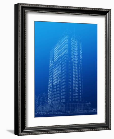 Architectural Sketch of High-Rise Building-katritch-Framed Art Print