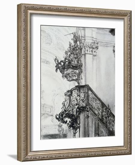 Architectural Study, (1830-1905)-Adolph Menzel-Framed Giclee Print