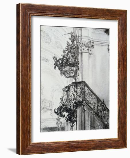 Architectural Study, (1830-1905)-Adolph Menzel-Framed Giclee Print