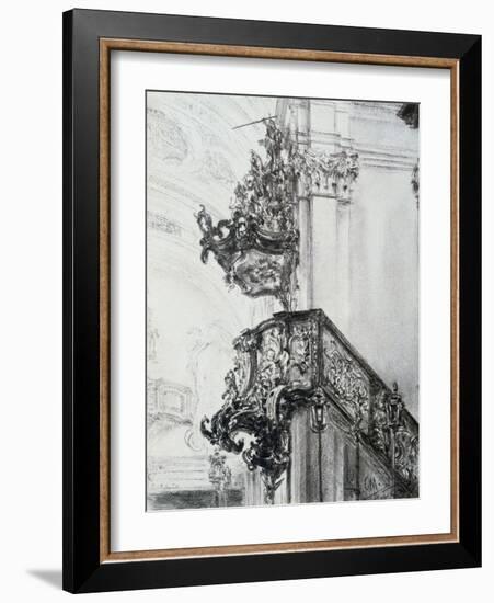 Architectural Study, (1830-1905)-Adolph Menzel-Framed Giclee Print
