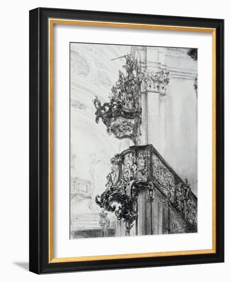 Architectural Study, (1830-1905)-Adolph Menzel-Framed Giclee Print