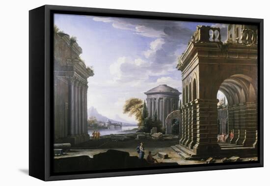 Architectural Study of Columns and Arches-Giovanni Paolo Pannini-Framed Premier Image Canvas