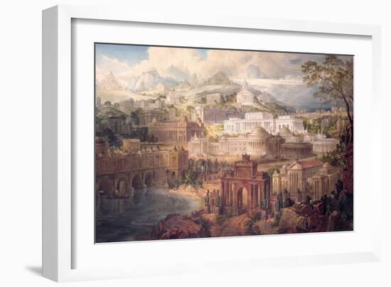 Architectural Visions of Early Fancy, in the Gay Morning of Youth, and Dreams in the Evening of…-Joseph Michael Gandy-Framed Giclee Print