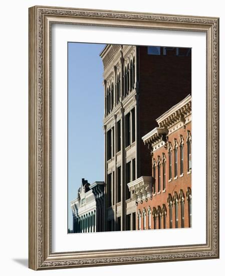 Architecture Along Main Street, Dubuque, Iowa-Walter Bibikow-Framed Photographic Print