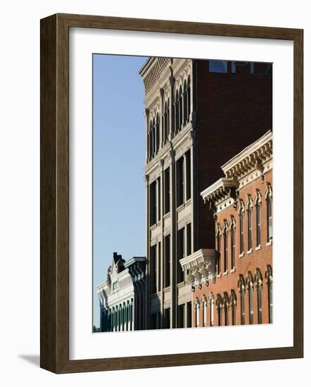 Architecture Along Main Street, Dubuque, Iowa-Walter Bibikow-Framed Photographic Print
