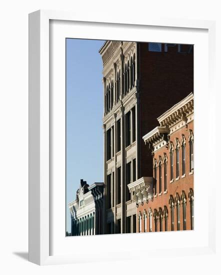 Architecture Along Main Street, Dubuque, Iowa-Walter Bibikow-Framed Photographic Print