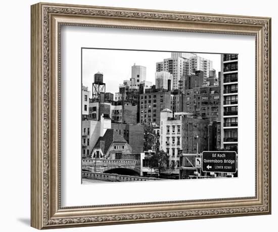 Architecture and Buildings, Entry Traffic Queensboro Bridge -Turtle Bay, Downtown Manhattan, NYC-Philippe Hugonnard-Framed Photographic Print