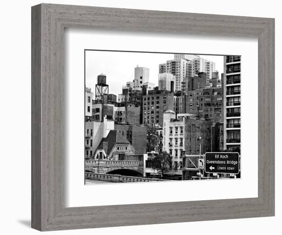 Architecture and Buildings, Entry Traffic Queensboro Bridge -Turtle Bay, Downtown Manhattan, NYC-Philippe Hugonnard-Framed Photographic Print