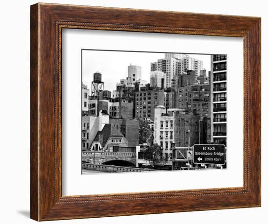 Architecture and Buildings, Entry Traffic Queensboro Bridge -Turtle Bay, Downtown Manhattan, NYC-Philippe Hugonnard-Framed Photographic Print