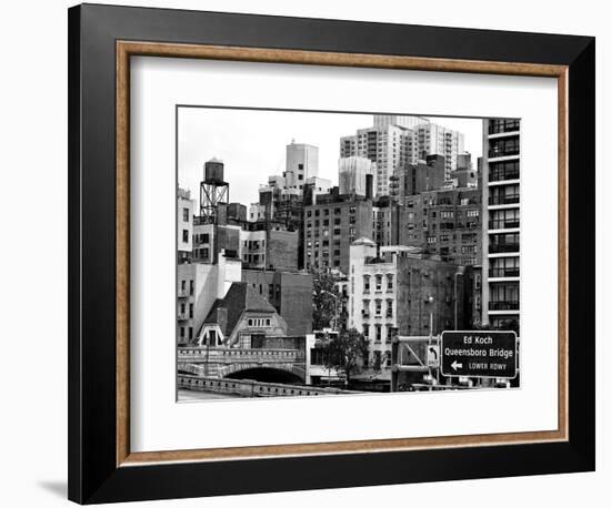 Architecture and Buildings, Entry Traffic Queensboro Bridge -Turtle Bay, Downtown Manhattan, NYC-Philippe Hugonnard-Framed Photographic Print