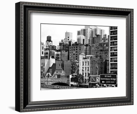 Architecture and Buildings, Entry Traffic Queensboro Bridge -Turtle Bay, Downtown Manhattan, NYC-Philippe Hugonnard-Framed Photographic Print