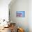 Architecture Detail of a Pink House with Blue Shuttered Window against Blue Sky-pink candy-Photographic Print displayed on a wall