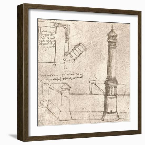 Architecture for castles, c1472-c1519 (1883)-Leonardo Da Vinci-Framed Giclee Print