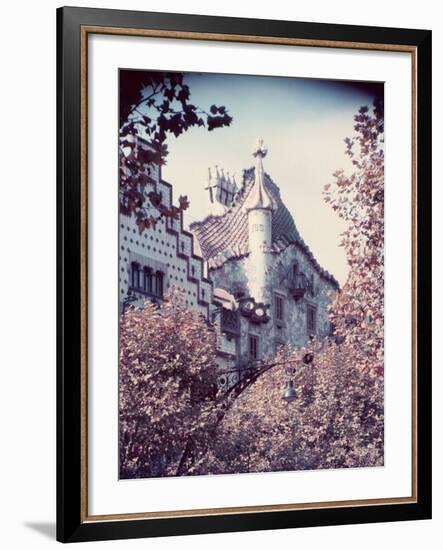 Architecture in Park Guell Designed by Antonio Gaudi-Nat Farbman-Framed Photographic Print