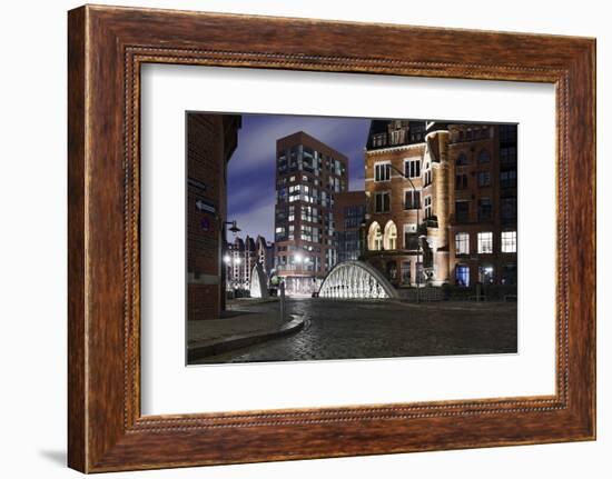 Architecture Old and Modern, Arabica House in the †berseequartier, Speicherstadt-Axel Schmies-Framed Photographic Print