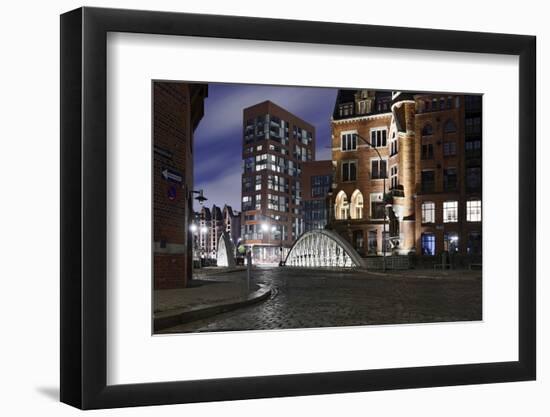 Architecture Old and Modern, Arabica House in the †berseequartier, Speicherstadt-Axel Schmies-Framed Photographic Print