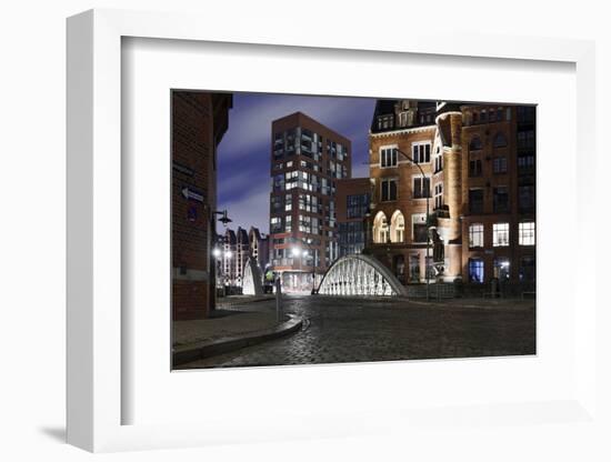 Architecture Old and Modern, Arabica House in the †berseequartier, Speicherstadt-Axel Schmies-Framed Photographic Print