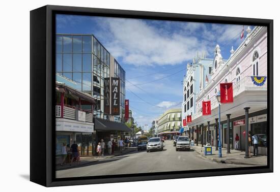 Architecture on Broad Street, Bridgetown, St. Michael, Barbados, West Indies, Caribbean, Central Am-Frank Fell-Framed Premier Image Canvas